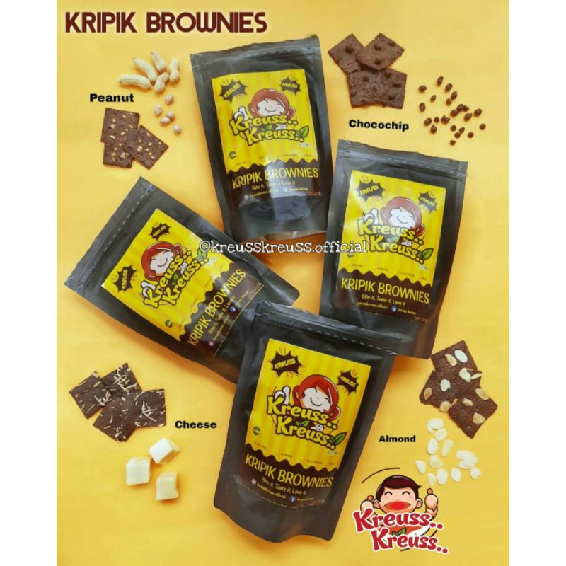 

PAKET MURAH / PAKET RESELLER 12 PCS KERIPIK BROWNIES , HALAL SNACK, CEMILAN ENAK KREUSS KREUSS