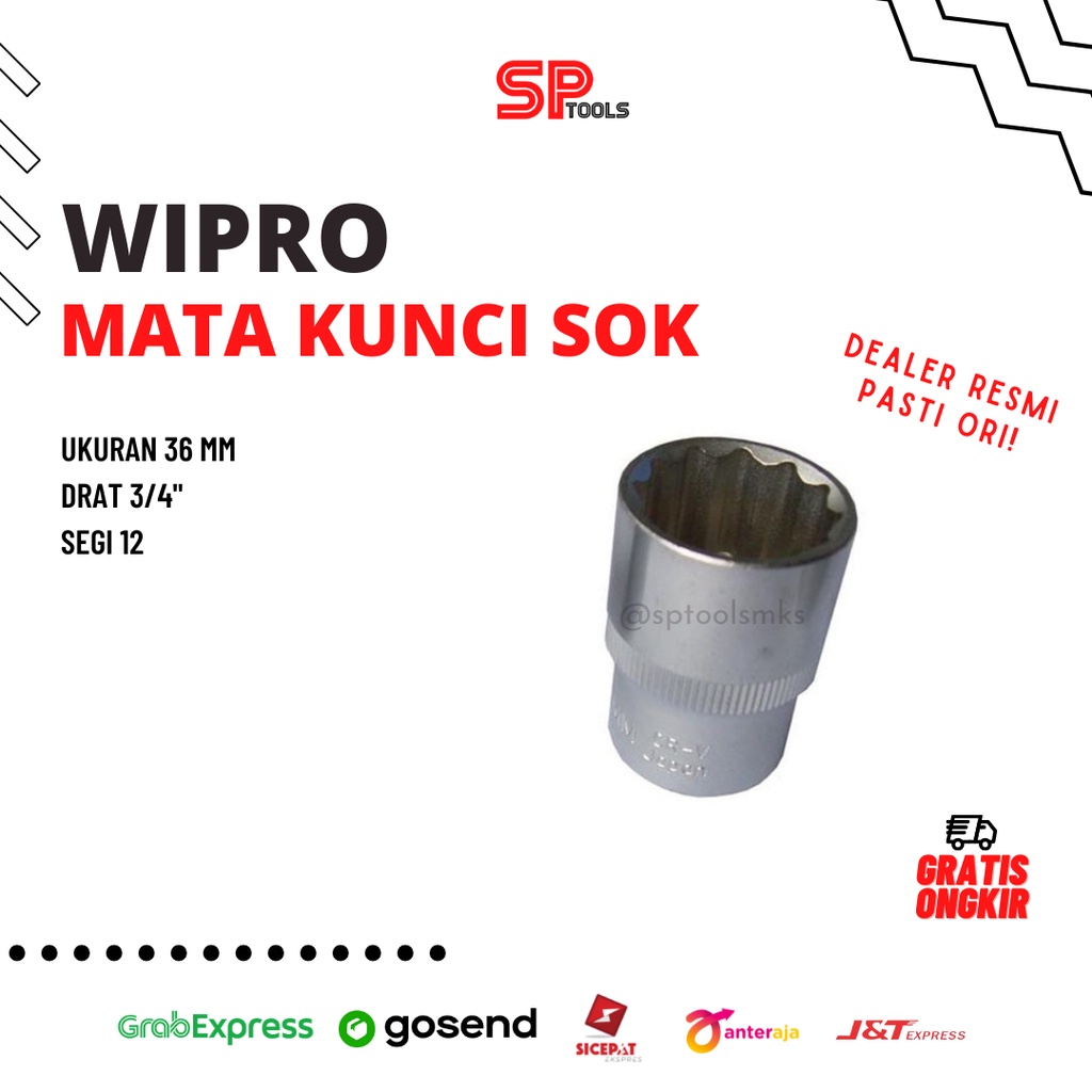 MATA KUNCI SOK 36MM DRAT 3/4" 3/4 INCH SEGI 12 / KUNCI SOCK SHOCK SPROKET SPROCKET 36 MM 3/4INCH 12P