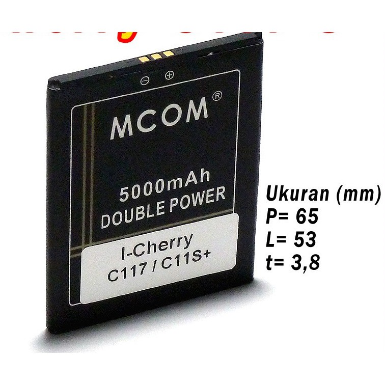 Batre Baterai Double Power Mcom i-Cherry iCherry C117 C117S C11S+ C11S Plus  C75 Sense