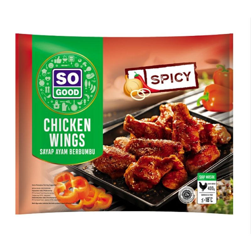 

SO GOOD SPICY CHICKEN WING SAYAP AYAM BERBUMBU 400 GR