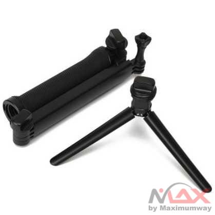 TaffSTUDIO Tongsis 3-Way dengan Tripod Action Camera Xiaomi GoPro VS77 Warna Hitam Durable Handheld Self-Timer Three-Fold Selfie Stick Fexible Extendable Monopod For GoPro For Hero6/5/4/3+3way 3 Way Grip Waterproof Monopod Selfie Stick Tripod Stand for Go