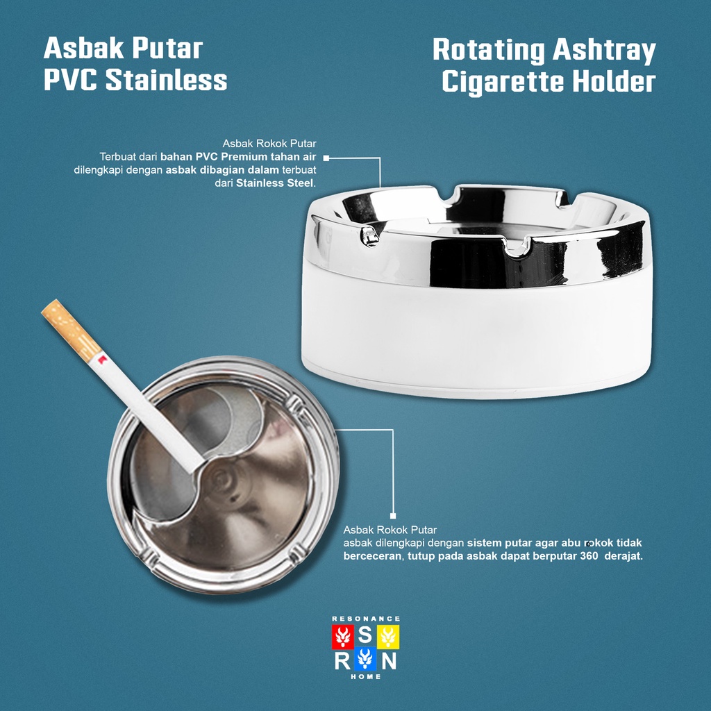 Asbak Putar Portable Hotel Cafe / Rotate Ashtray Resonance Home