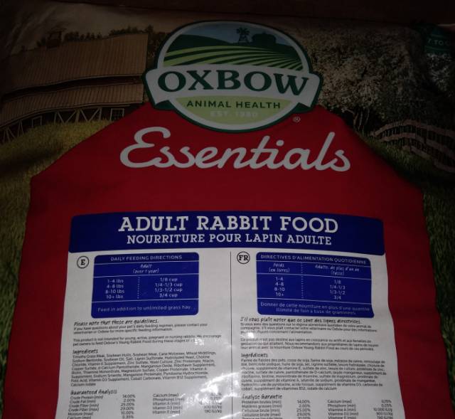 GAL Pelet Kelinci Oxbow Essentials Rabbit Adult Oxbow repack kemasan 1kg