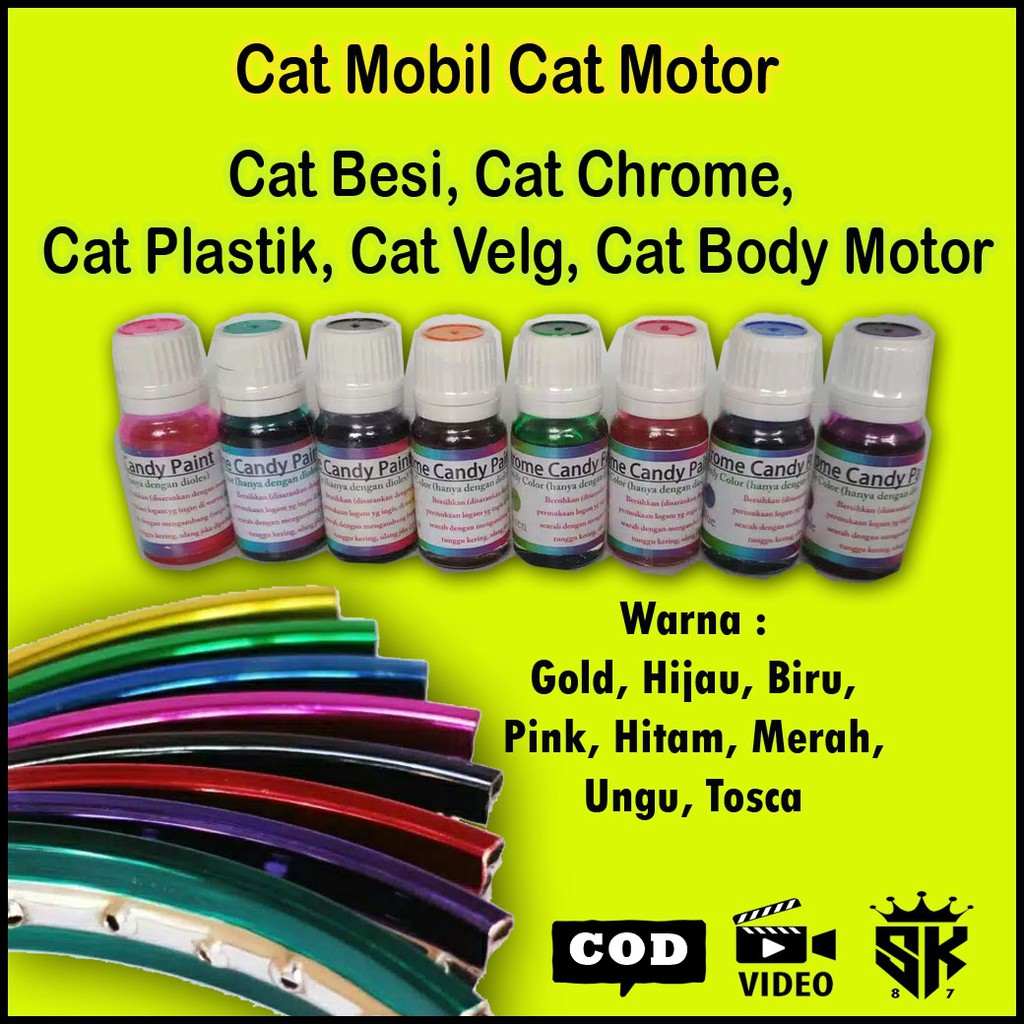CAT PEWARNA LOGAM BESI CHROME PLASTIK VELG MOBIL MOTOR