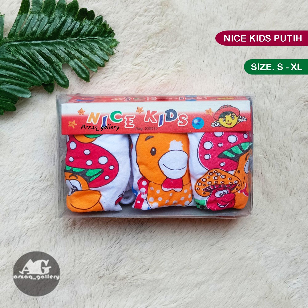 [ 3 pc ] Cd Nice Kids putih mika | cd anak laki laki | pakaian dalam anak