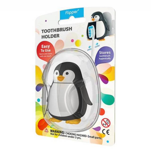 Flipper fun animal toothbrush holder - tooth brush