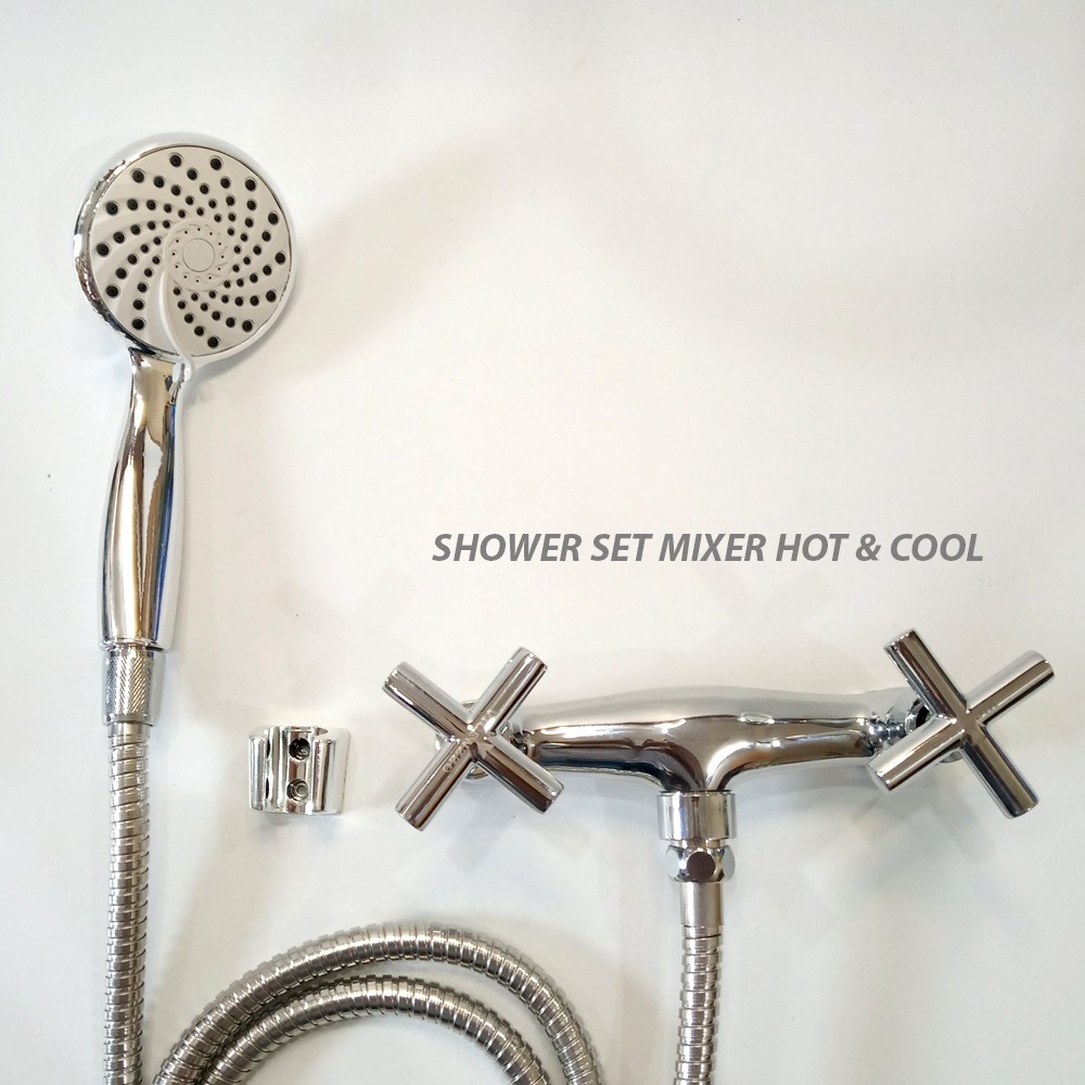 Shower Set Panas Dingin Kran Hot &amp; Cool Kran Shower Paket Lengkap Shower Bahan Kuningan High Quality