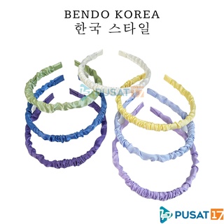 Image of PUSAT17 BANDO KOREA KERUT / BANDO SCRUNCHIE SATIN / HEADBAND KOREA FASHION / BENDO KOREA STYLE AKSESORIS RAMBUT WARNA PASTEL