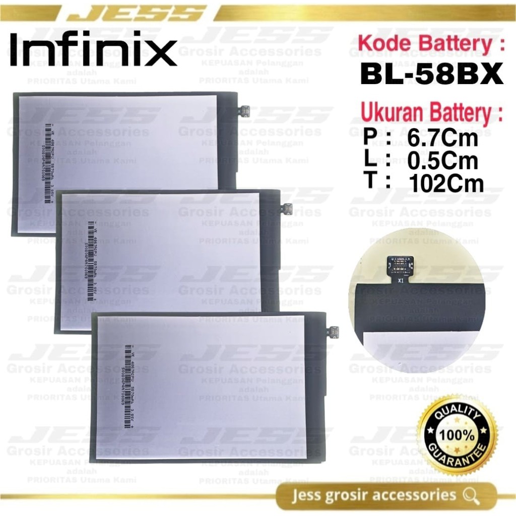 Baterai Original Infinix Hot 9 Play Hot9 Play X680 X680b , Hot 10s Hot10s X689 X689B BL-58BX BL58BX