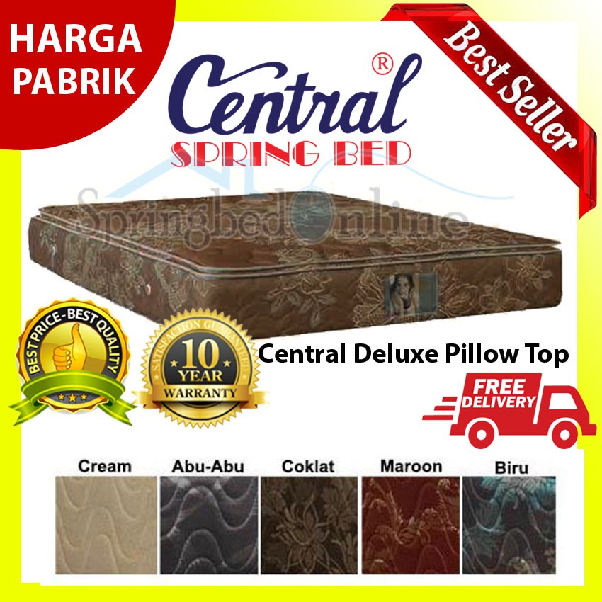 Central Kasur Springbed Deluxe Single Pillow Top 180 X 200-Kasur Saja-180x200 - Harga Pabrik