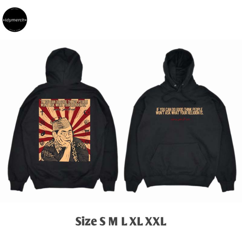 Jaket sweater hoodie pluralisme gusdur/Sweater hoodie gus dur peace pluralisme/Jaket