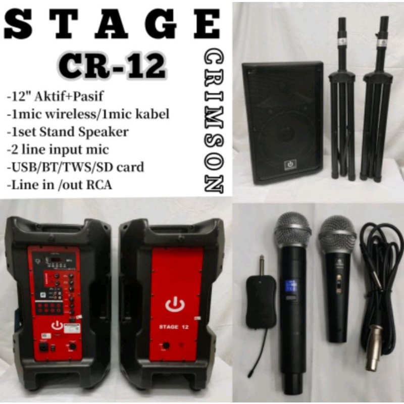 paket komplit speaker aktif pasif Crimson stage cr15 speaker 15inch aktif pasif 400watt