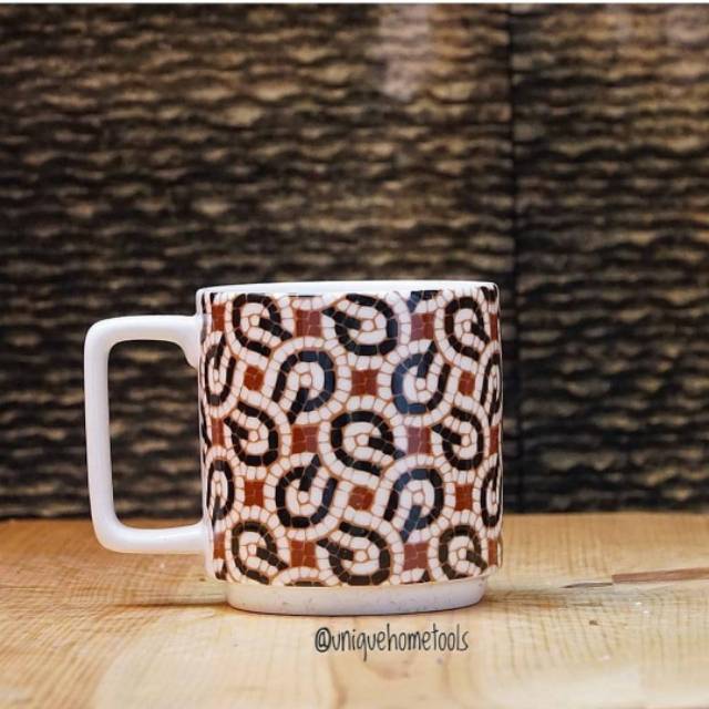 Cangkir/mug besar motif batik/abstract