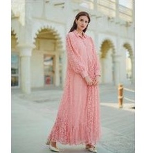 Sandrina Maxi Dress Pink Benang Jarum