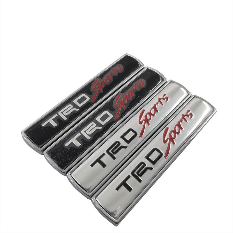 2 X Metal TRD SPORTS Logo Car Side Fender Decorative Emblem Sticker Decal Badge For TOYOTA