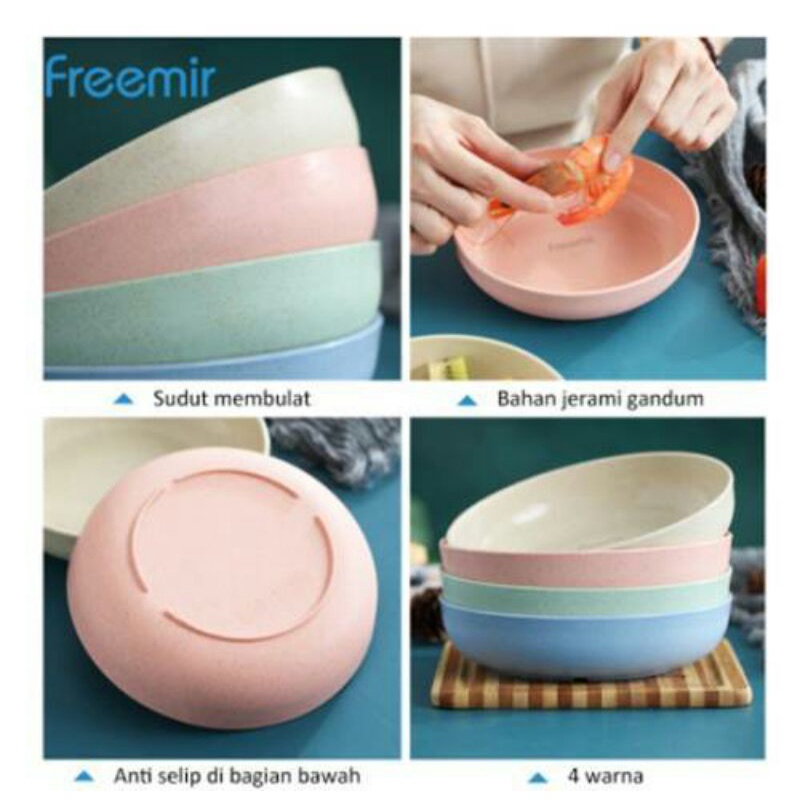 Freemir - Piring Bulat Set 4pcs