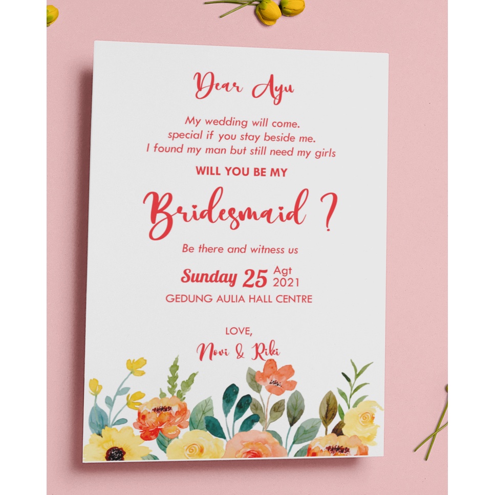 

BRIDESMAID/BESTMAN CARD/ATTIRE GUIDE (panduan busana) NON PO