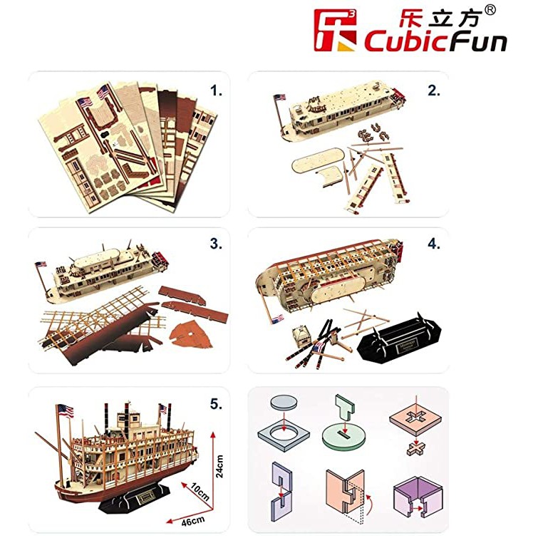 CUBICFUN 3D Puzzle Mississipi Steamboat - Cubic Fun - Koleksi Pajangan