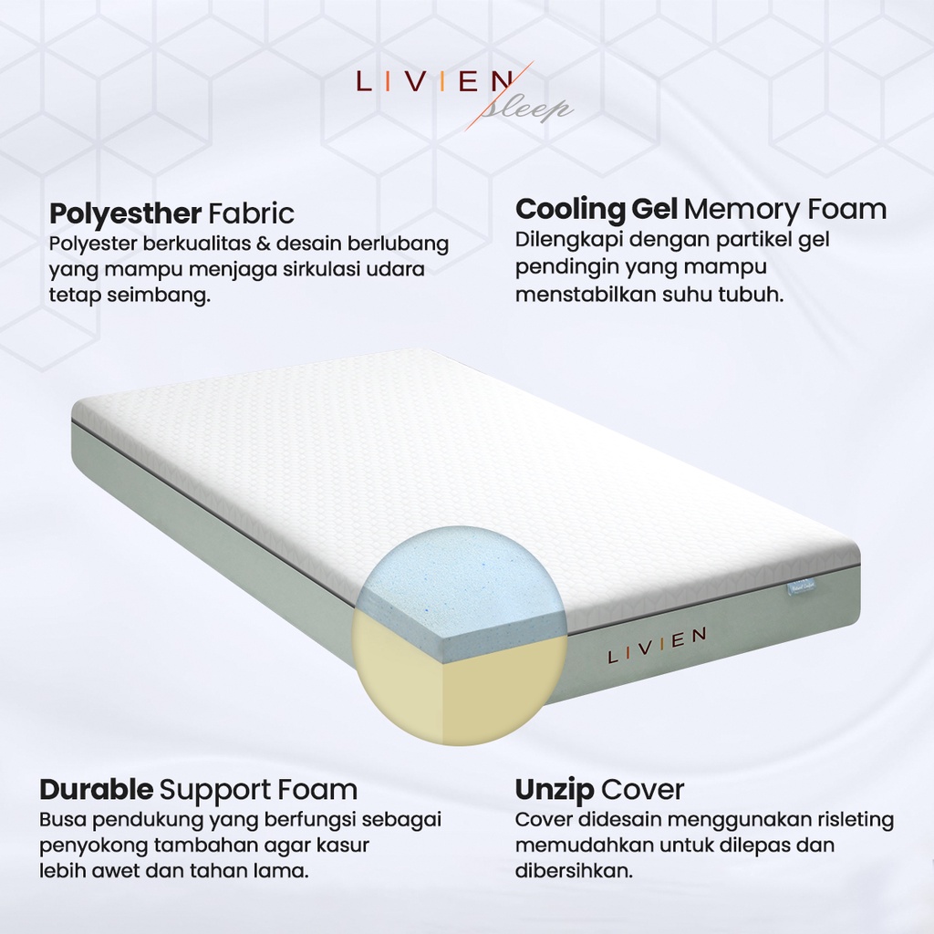 Kasur Busa Memory Foam, Livien Sleep Mestige Mattress (Kasur Busa Memory Foam)