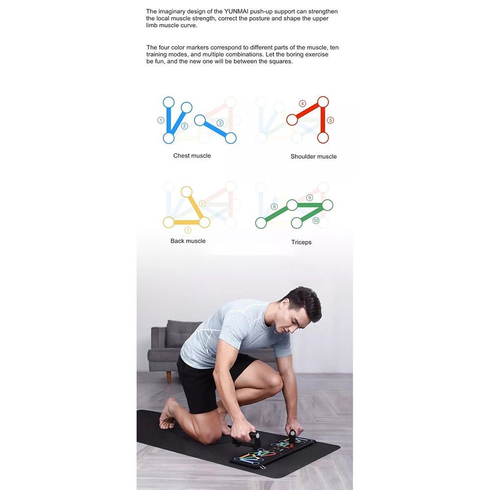 Mi Yunmai Portable Push-up Training Board - YMPB- A601 - Black - XOSE0KBK