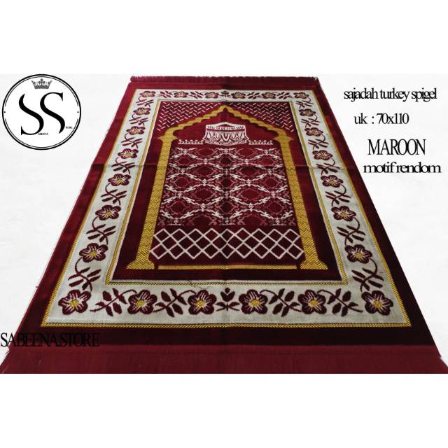 Sajadah Bulu Turkey Turkiye Motif Ukuran 70x110 Perlengkapan Sholat Bay Sabeena.Store
