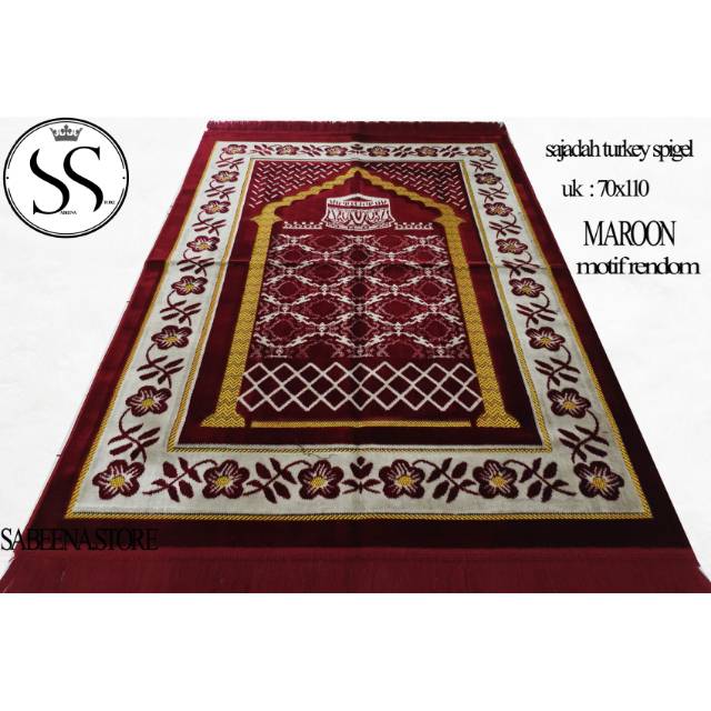 Sajadah Bulu Turkey Turkiye Motif Ukuran 70x110 Perlengkapan Sholat Bay Sabeena.Store