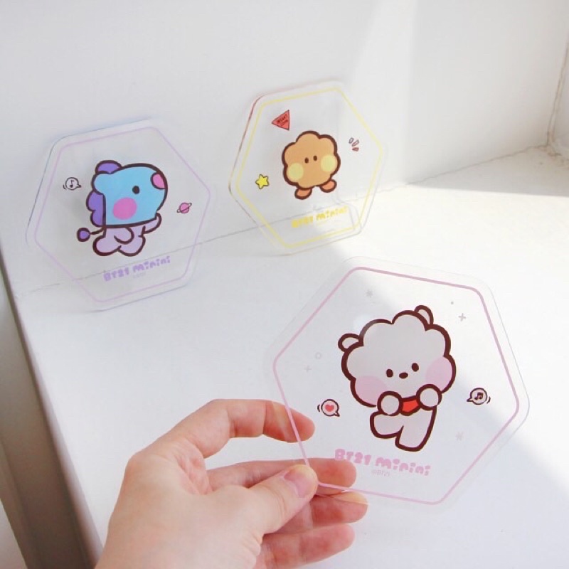 [ORDER] BT21 Acrylic Coaster Face Hexagon NARA