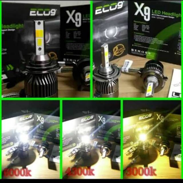 lampu led HB3  X9  3 warna LUMINOS