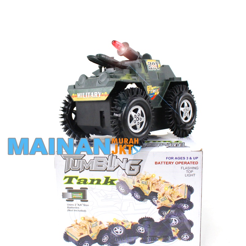 MAINANKEI MAINAN ANAK MURAH 778-4A MOBIL MOBILAN TUMBLING TANK JUNGKIR BALIK MILITARY NEW STYLE MOBIL TUMBLING