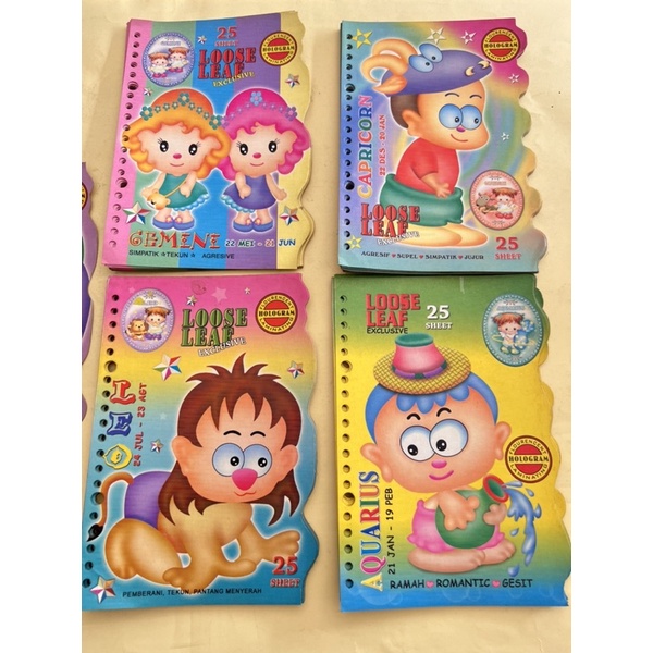 

Karton hologram pembataas binder , Karton binder loose leaf , Binder zodiak / pc