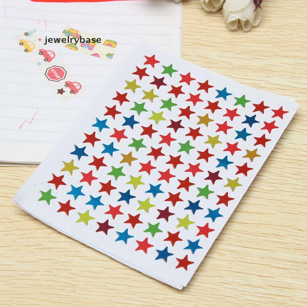 (jewelrybase) 880pcs / Set Stiker Label Bentuk Bintang Untuk Hadiah Guru / Anak / Sekolah DIY