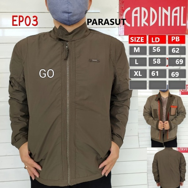 gof JR CARDINAL JAKET KAOS PARASUT Cowok Casual Jaket Pria Keren Jaket Kekinian