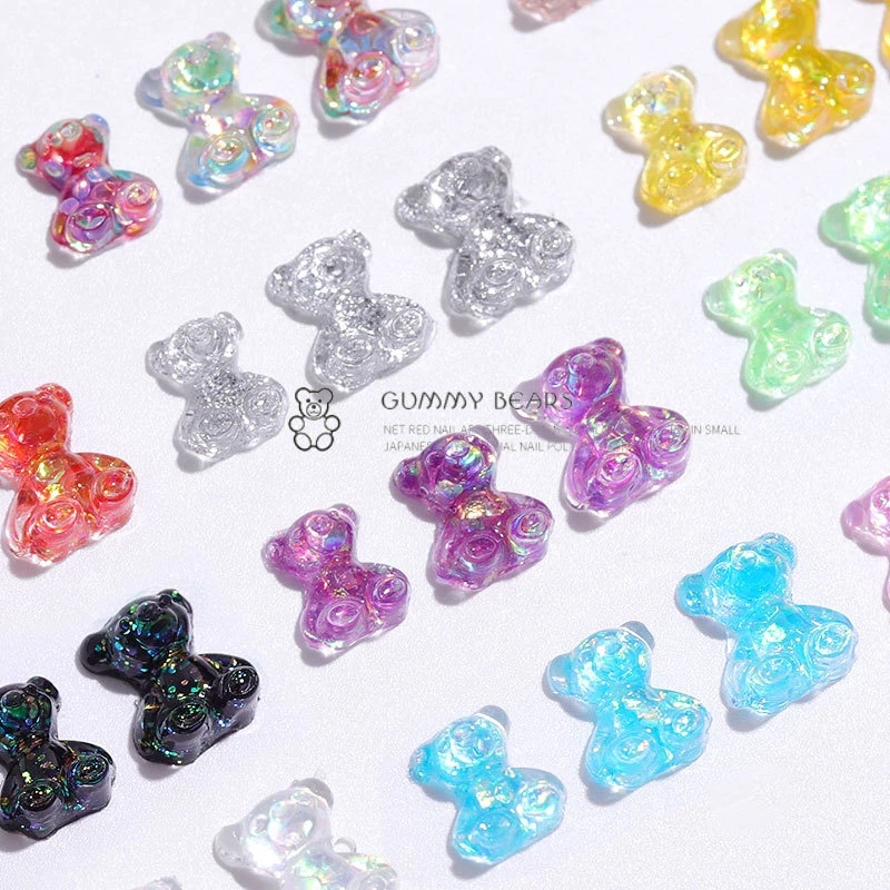 1 Pc Stiker Kuku 3D Warna Acak Untuk Dekorasi Nail Art