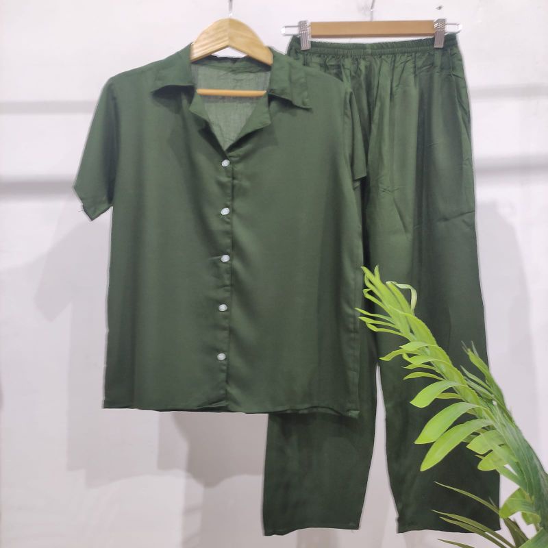 PIYAMA KANCING POLOS | PIYAMA RAYON POLOS-KCPD ARMY