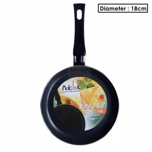 Makcook Wajan Crepes Pan 18 Cm Teflon Pembuat Kulit Lumpia Dadar Gulung Shopee Indonesia