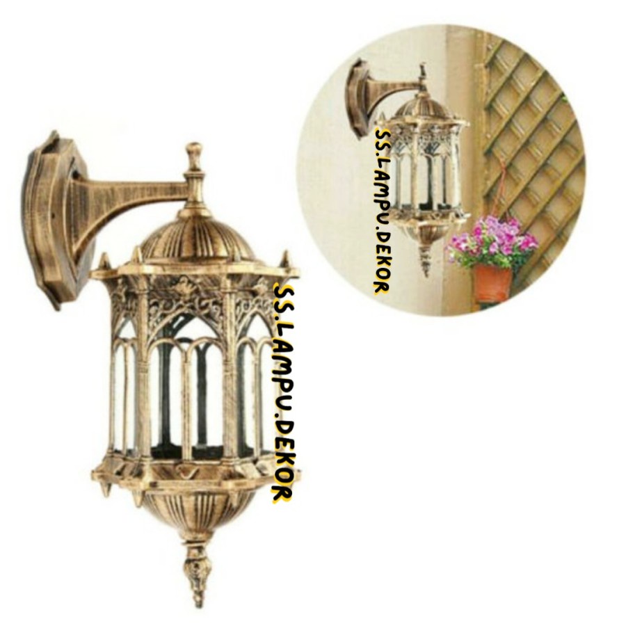 LAMPU DINDING GANTUNG KLASIK GOLD MODERN OUTDOOR WATERPROOF