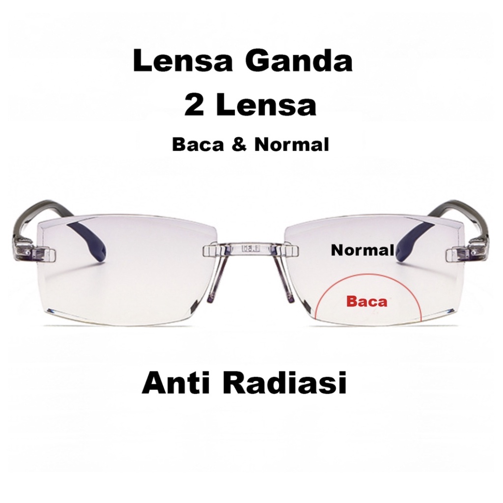 Kacamata Baca Lensa Plus Double Anti Radiasi +1.00 s/d + 4.00 Kacamata Pria Reading Glasses 804 Original Bisa Jalan dan Nonton TV