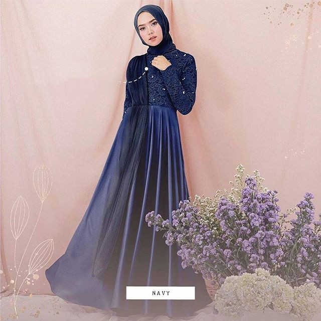 Rifana maxi / giterstore / Dress Brukat Hijab / Baju Kondangan / Kebaya Wisuda / FREE MASKER / COD