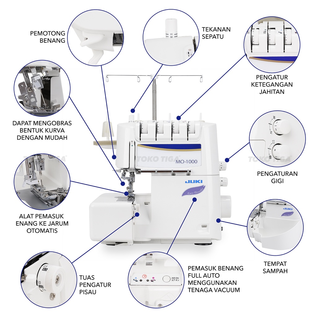 Mesin Obras Neci / Air-threading Serger Overlock JUKI MO-1000 / MO1000