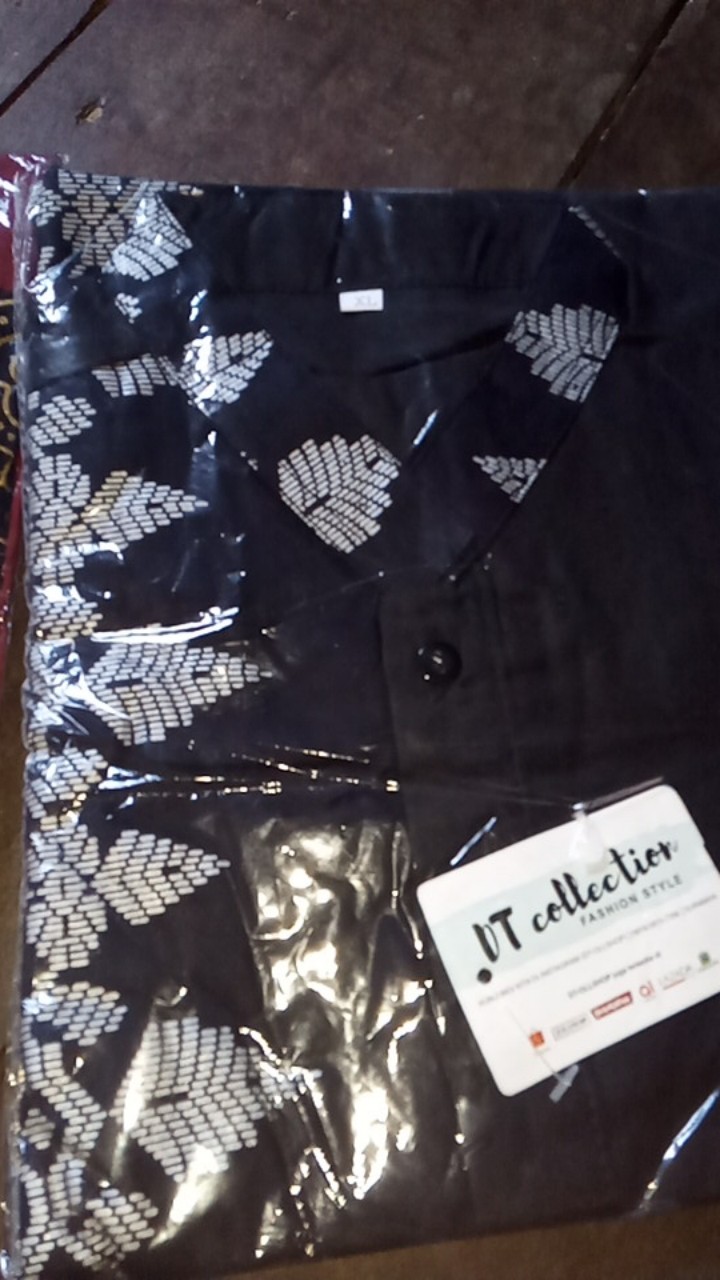 Cod- Dt Collection Kemeja Hem Batik  Pekalongan Kombinasi Kerah Koko