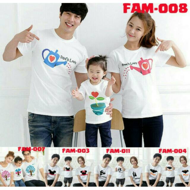 Kaos couple family 3 anak/kaos couple family/kaos kembaran 3 anak