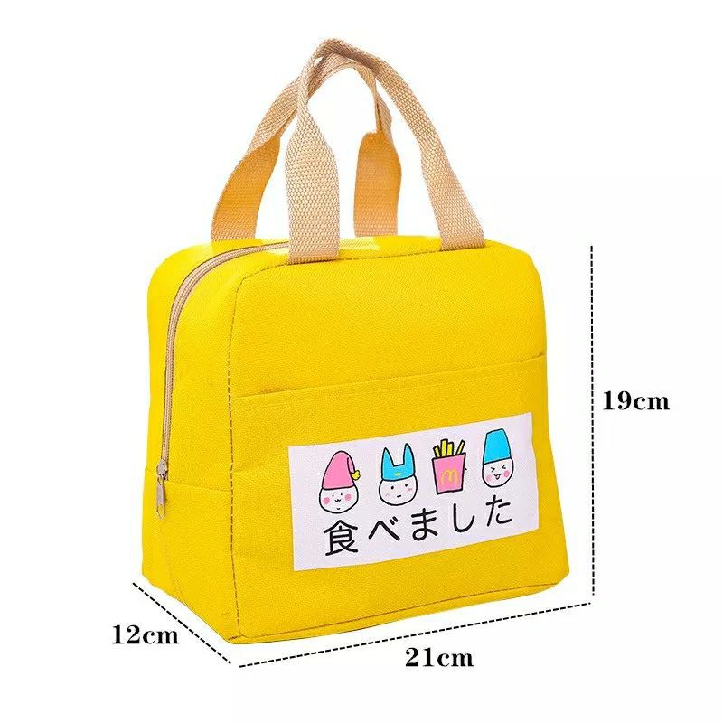 Tas bekal karakter bahan canvas/Lunch bag karakter dgn aluminium foil