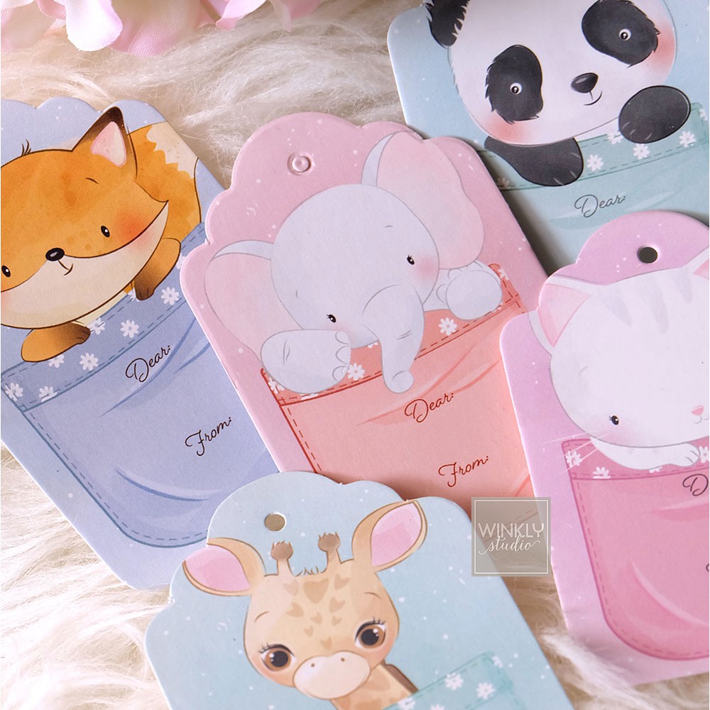 25pcs Hang Tag Blank Hangtag Card Mini Kartu Ucapan ThankYou POCKET