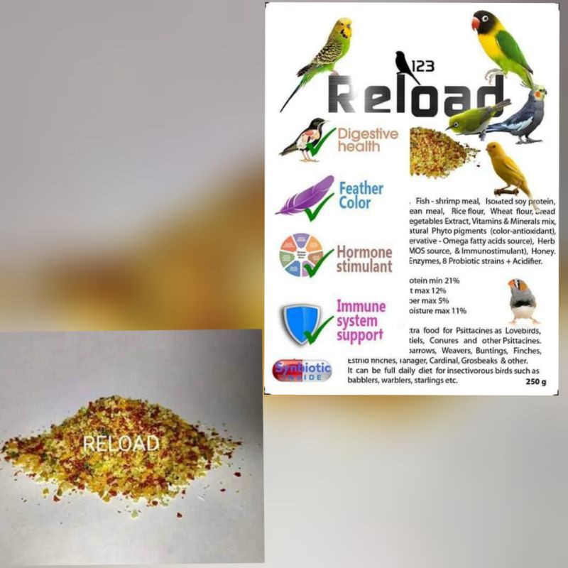 123 Reload 250g extrafoodburung pakantambahan kenari finch lovebird parkit falk.