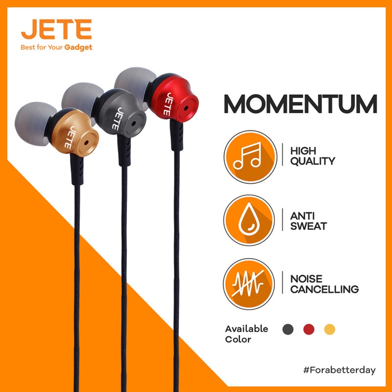 Earphone Jete Momentum HX9 - Isolasi Kebisingan, 10mm Driver Komposit