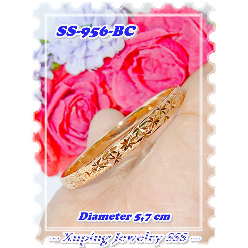  Gelang  Bangle Lapis Emas  SS 956 BC Gold Polos Batik  D 