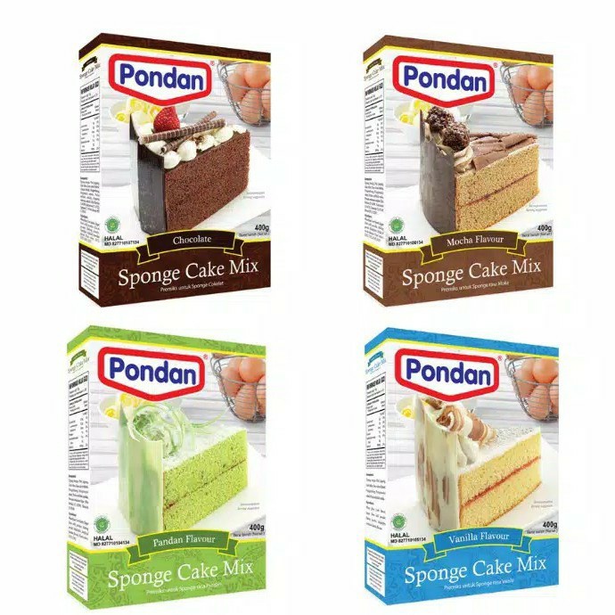 

PONDAN SPONGE CAKE MIX 400 GR-VARIAN RASA-TEPUNG PREMIX