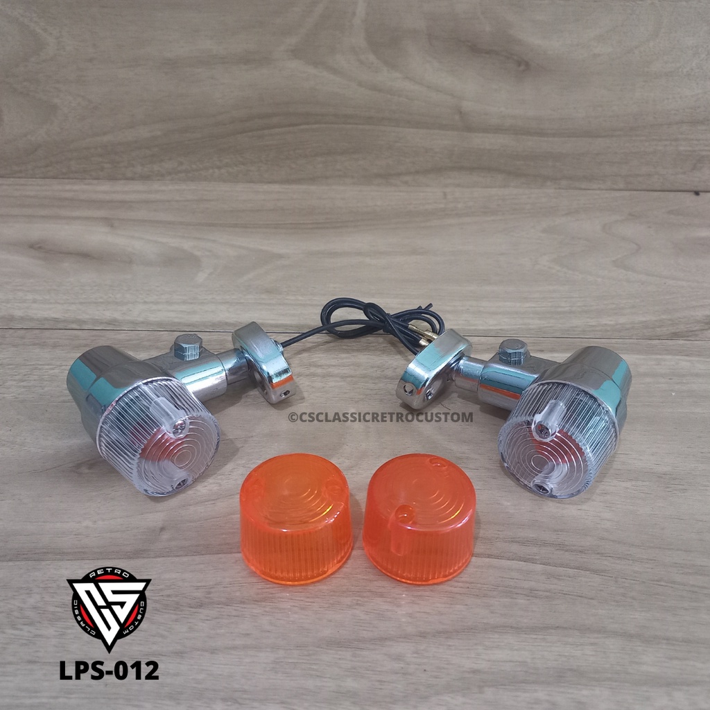 LAMPU SEIN BOLD 2PCS DOUBLE MIKA CHROME-LAMPU SEIN CUSTOM-LAMPU SEIN JAPS/BRITISH/CB RACING