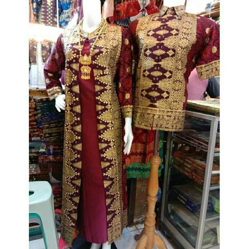 Gamis batik songket couple