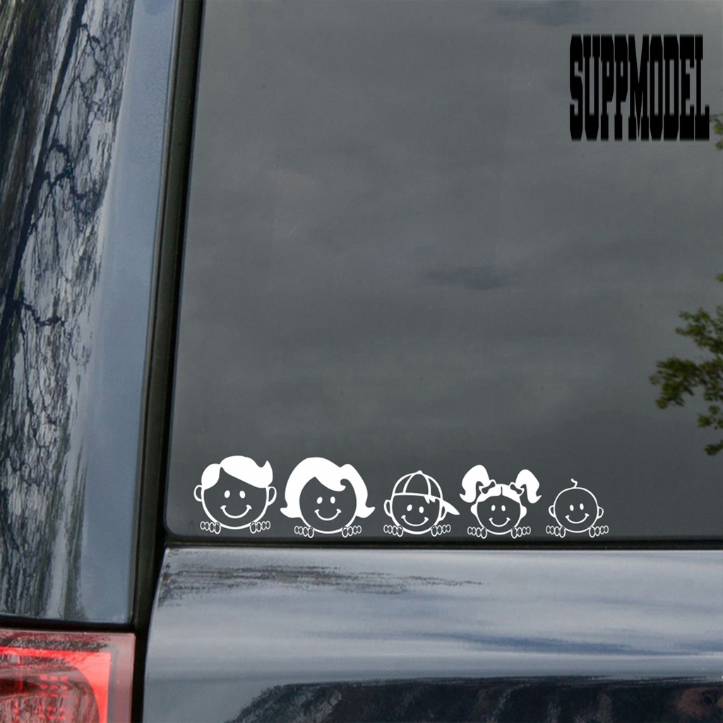 Stiker Motif Kartun Keluarga Bahan PVC Anti Air Tahan Lama Untuk Dekorasi Mobil